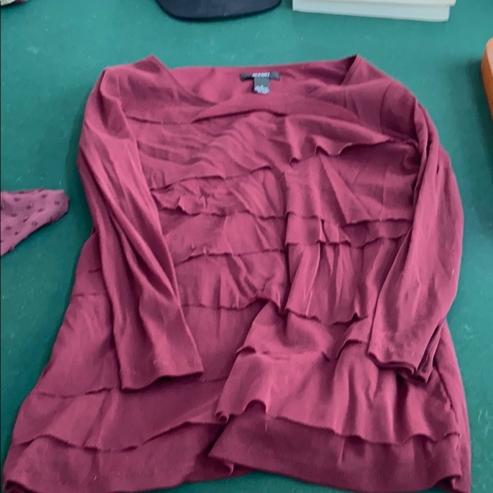 Long sleeve ruffle blouse